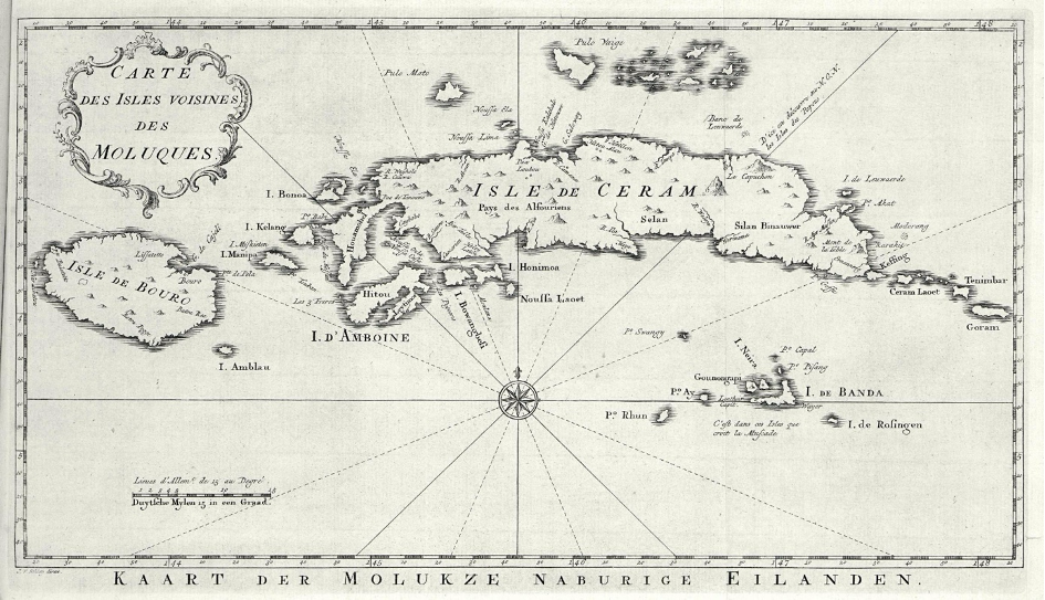 Jacob van der Schley, Carte des Isles voisines des Moluques, c. 1753